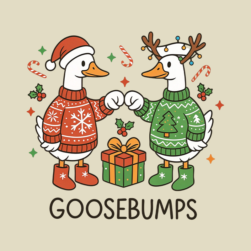 Goosebumps Geese Pun Christmas Playful T-Shirt