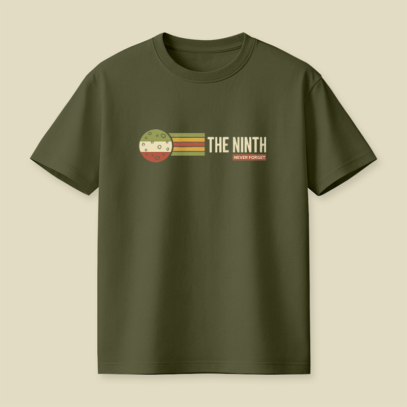 Retro Space Planet The Ninth Never Forget Playful T-Shirt