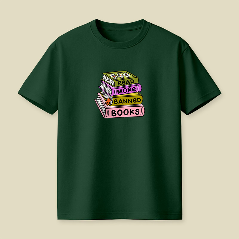 Read More Banned Books Stack Playful T-Shirt
