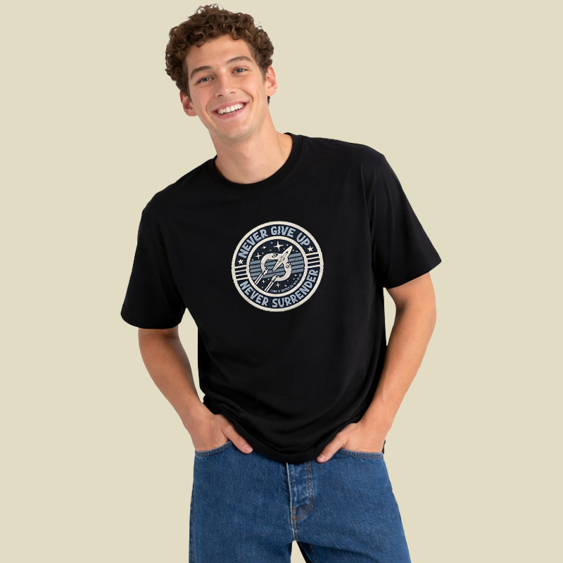 Never Give Up Never Surrender Playful T-Shirt
