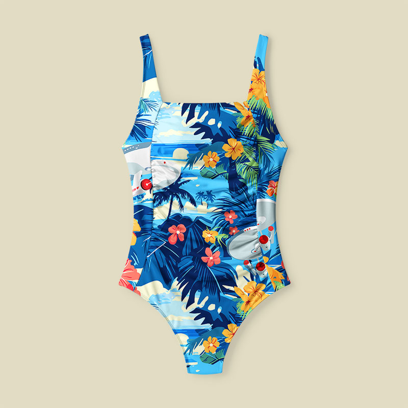 Scifi Spacecraft Hawaii Tummy Control One Piece Swimsuit