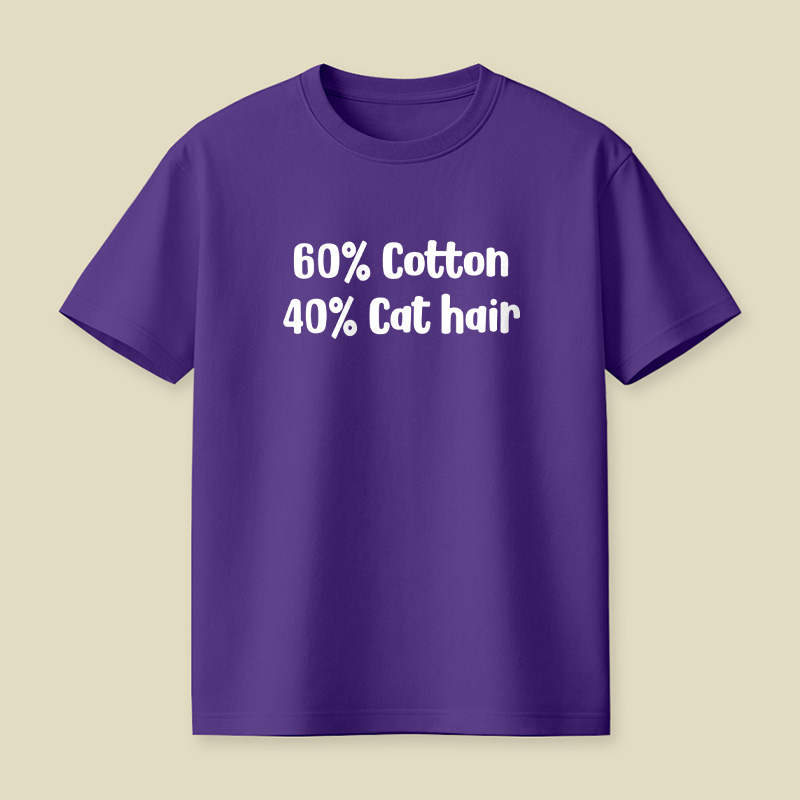 60 Cotton 40 Cat Hair Playful T-Shirt