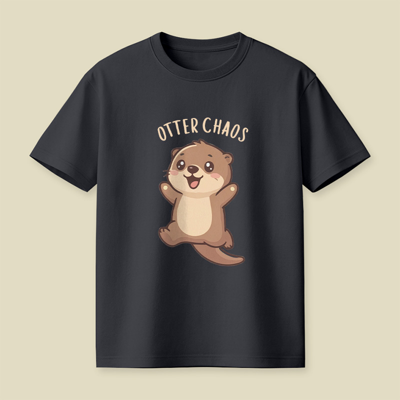 Otter Chaos Happy Otter Cartoon Playful T-Shirt