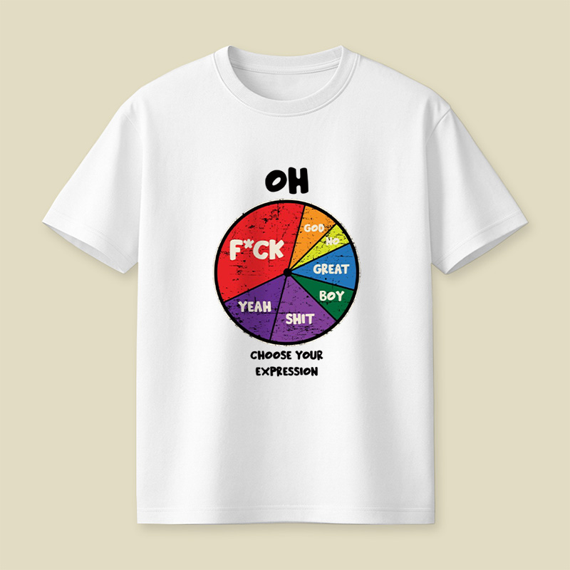 Oh God No Choose Your Expression Wheel Playful T-Shirt