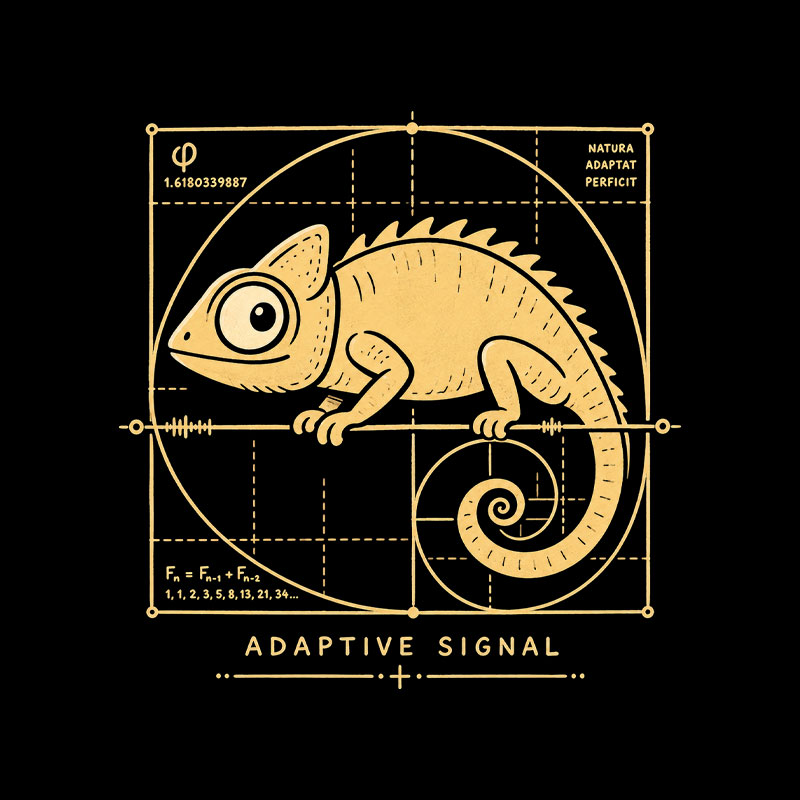 Adaptive Signal - Golden Ratio Chameleon Playful T-Shirt