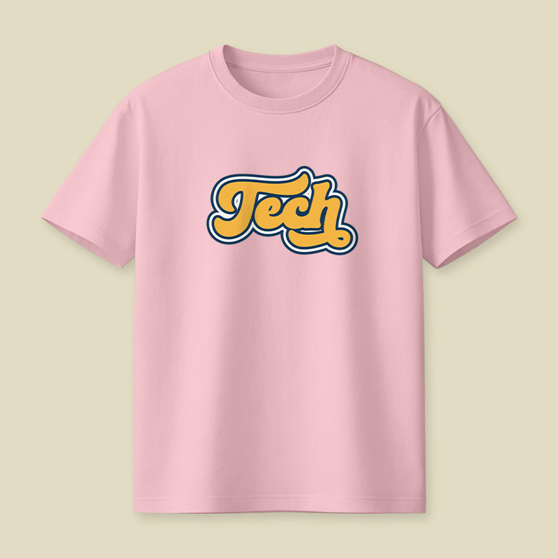 Retro Tech Lettering Playful T-Shirt