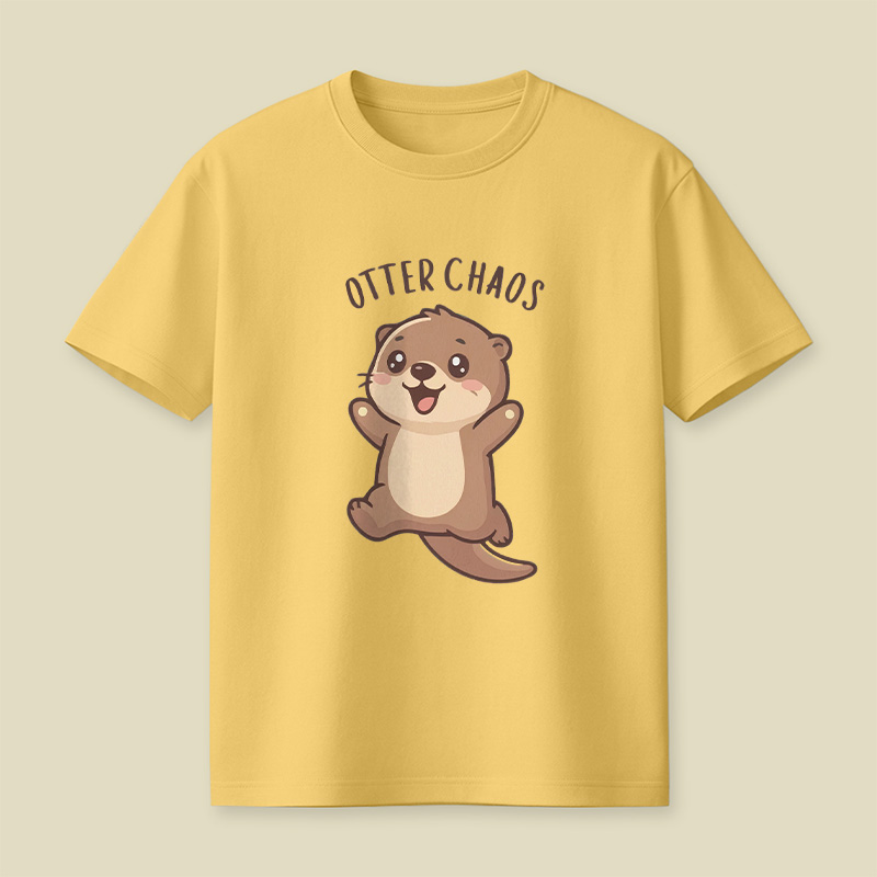 Otter Chaos Happy Otter Cartoon Playful T-Shirt