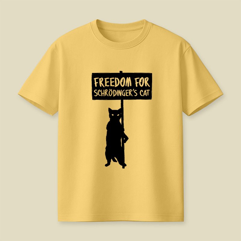 Freedom For Schrödinger's Cat Nerdy Playful T-Shirt
