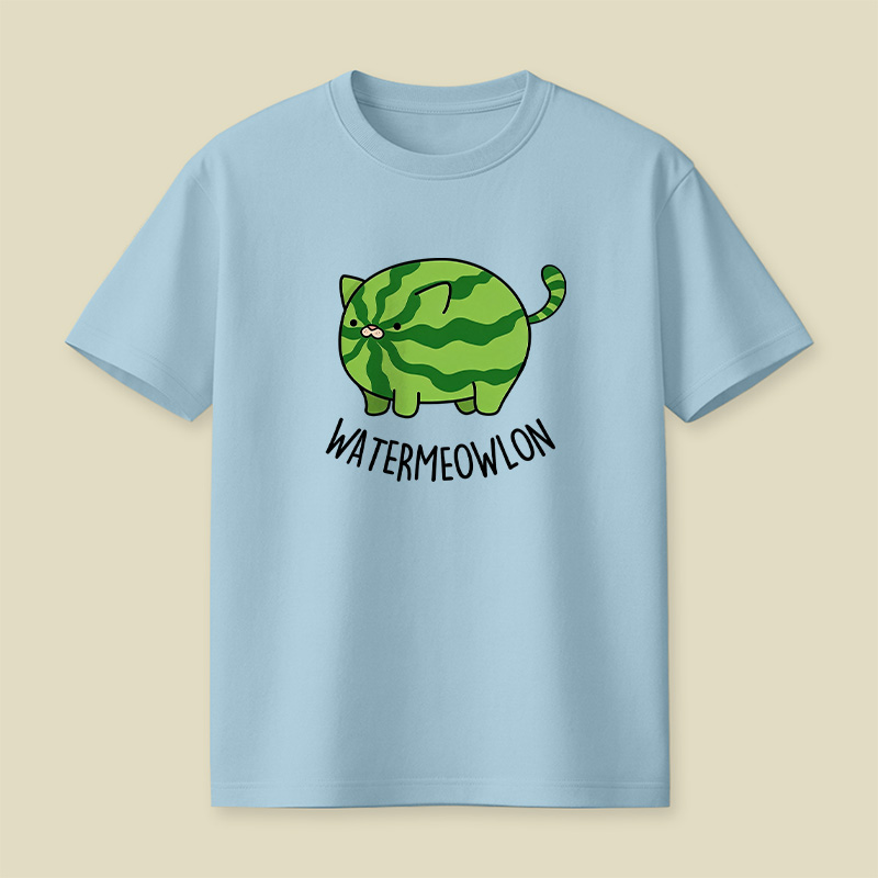 Watermelon Cat Cute Pun Playful T-Shirt