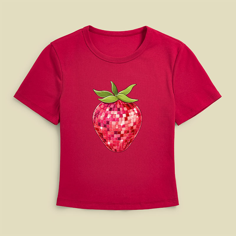 Disco Ball Strawberry Geek Baby Tee