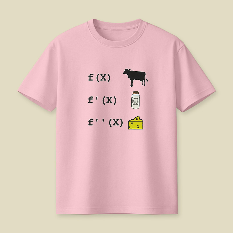 Calculus Derivative Cow Math Pun Playful T-Shirt