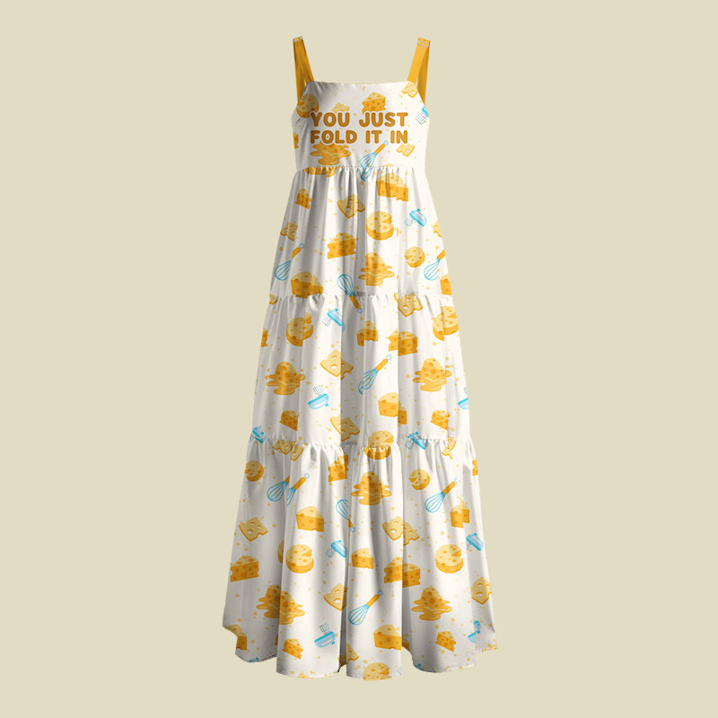 You Just Fold It In Playful Maxi Dress