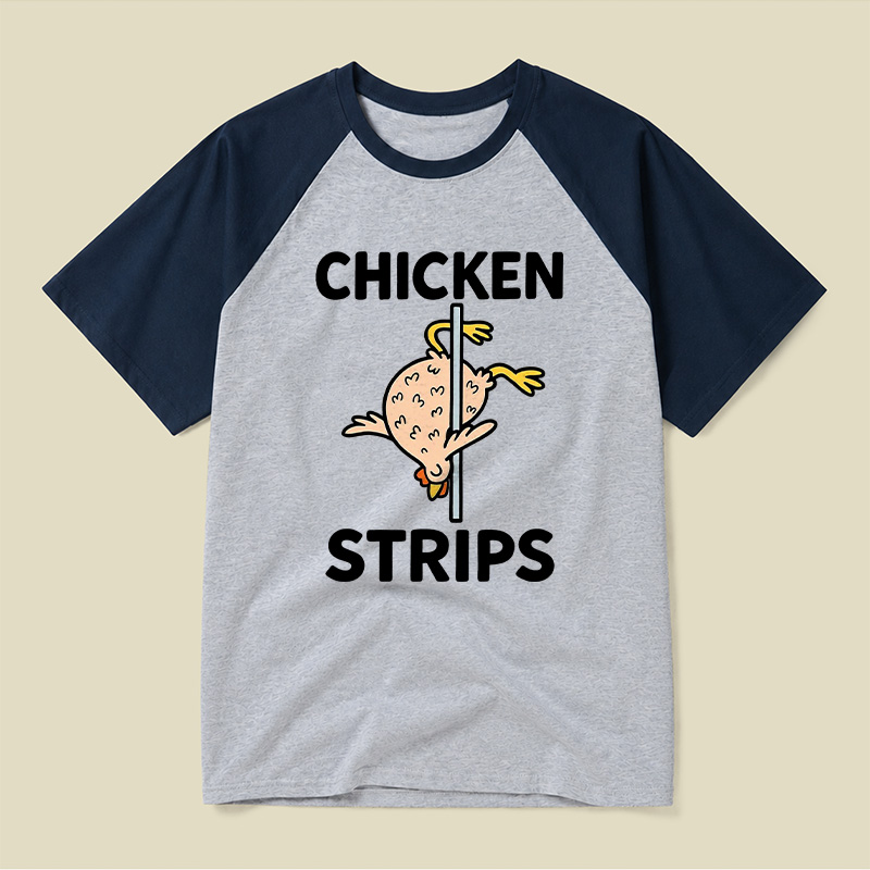 Chicken Strips Meme Raglan T-shirt