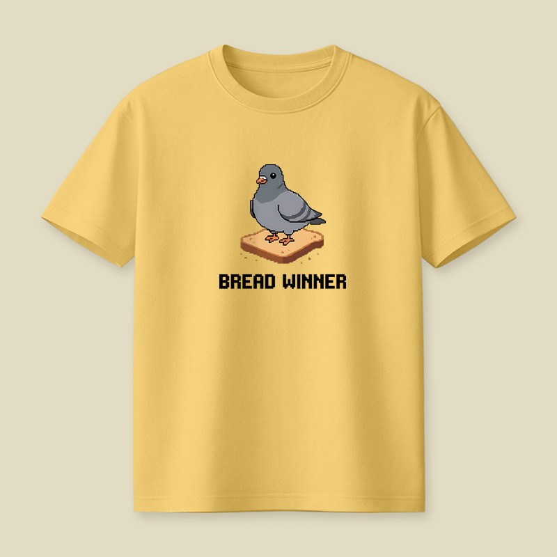 Pixel Art Pigeon On Bread Playful T-Shirt
