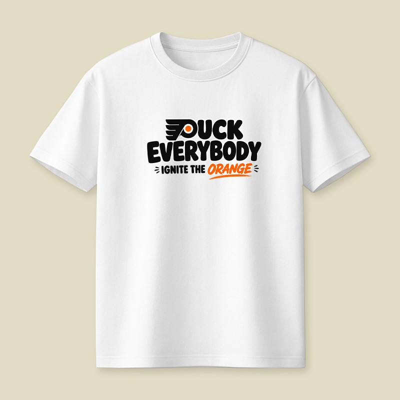 Puck Everybody Ignite The Orange Hockey Playful T-Shirt