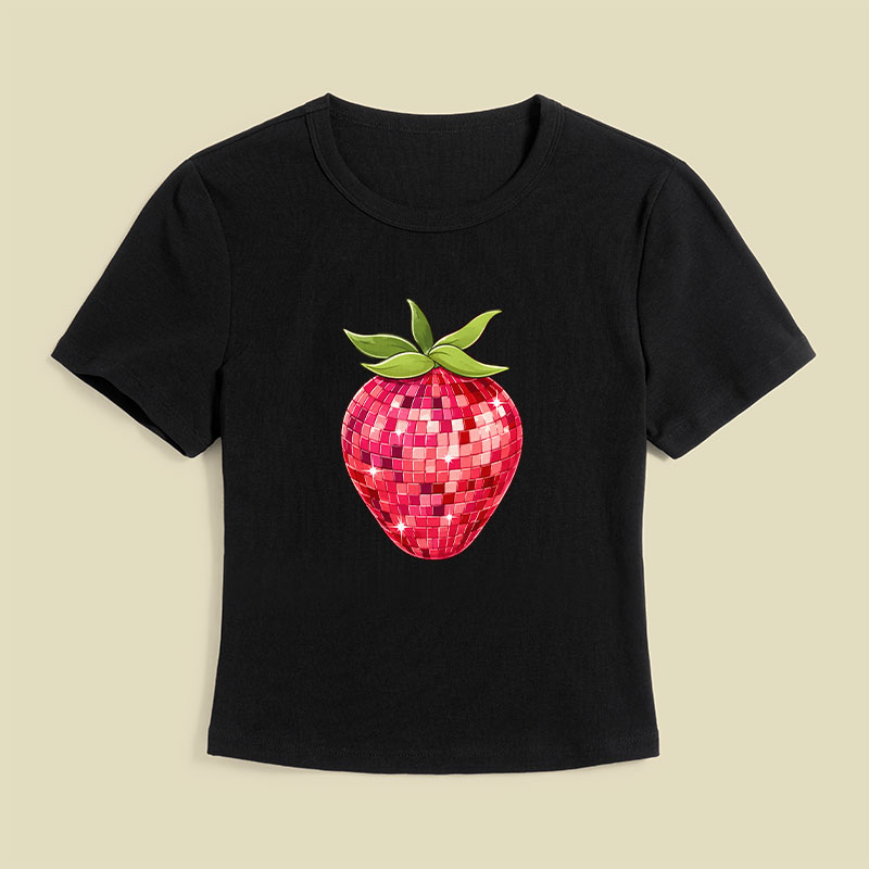 Disco Ball Strawberry Geek Baby Tee
