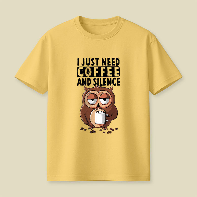 Coffee and Silence Playful T-Shirt