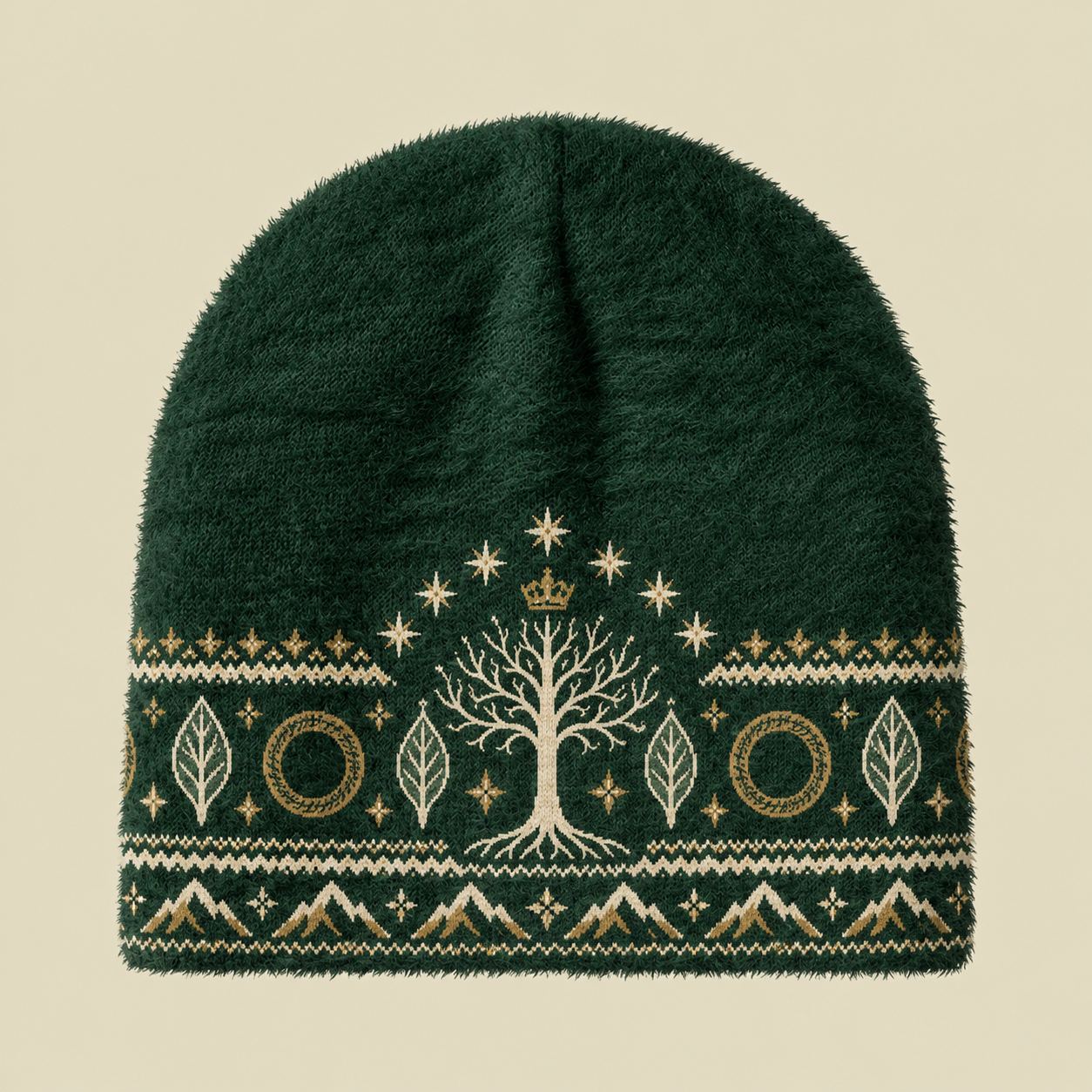 Retro Forest Sci-fi Fuzzy Beanie