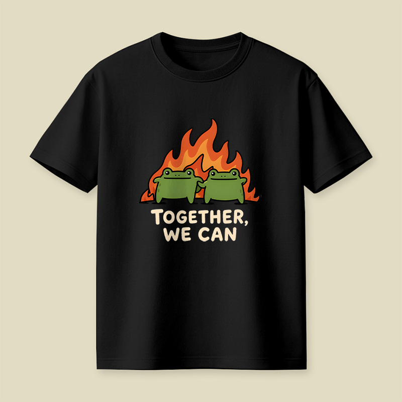Together We Can Frogs On Fire Playful T-Shirt