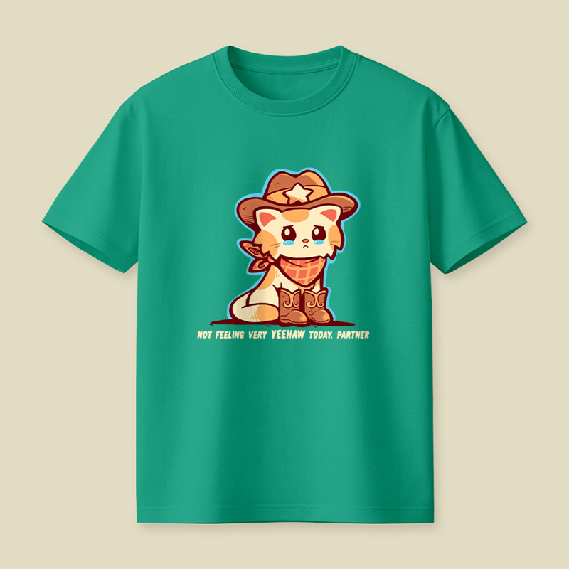 Not Feeling Yeehaw Cowboy Cat Playful T-Shirt