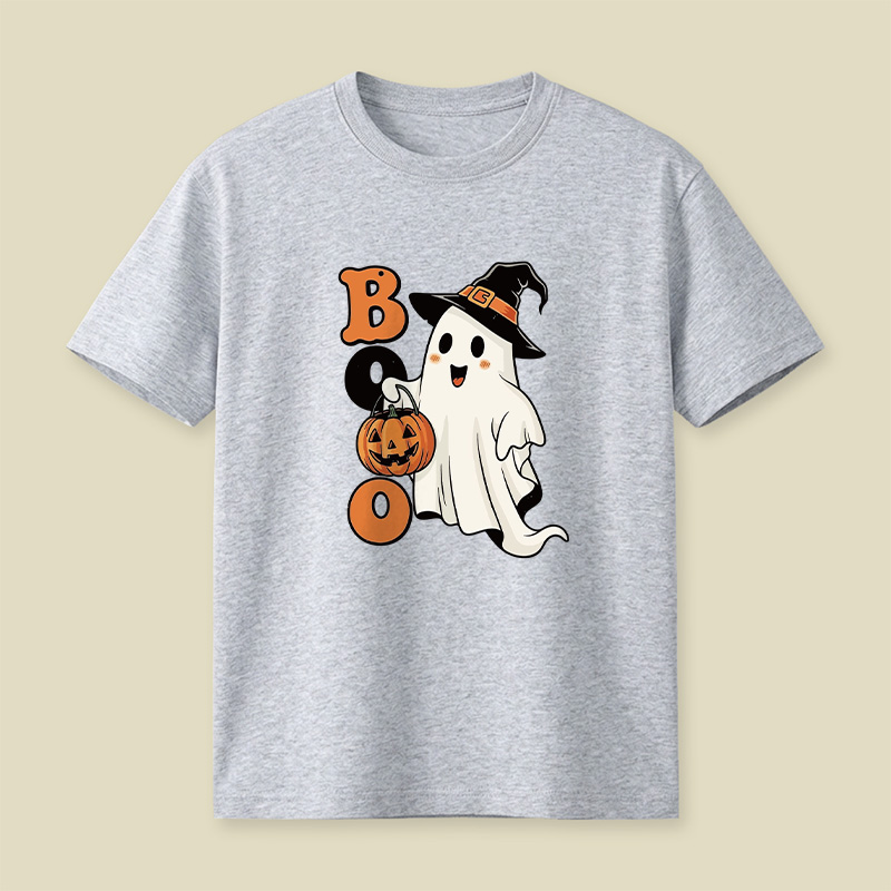 Cute Ghost Boo Halloween Pumpkin Playful T-Shirt