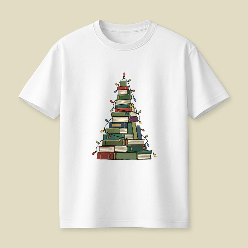 Christmas Book Tree Playful T-Shirt