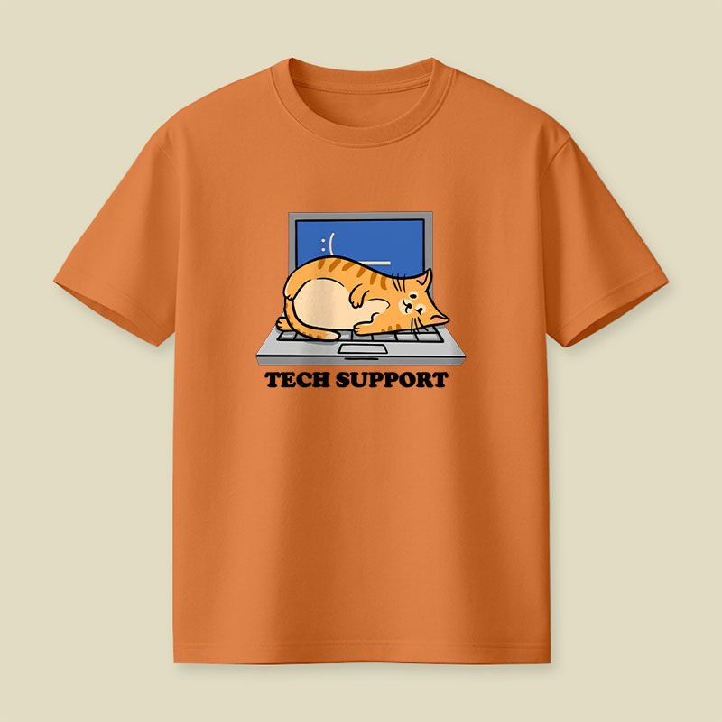 Tech Support Cat Funny Programmer Playful T-Shirt