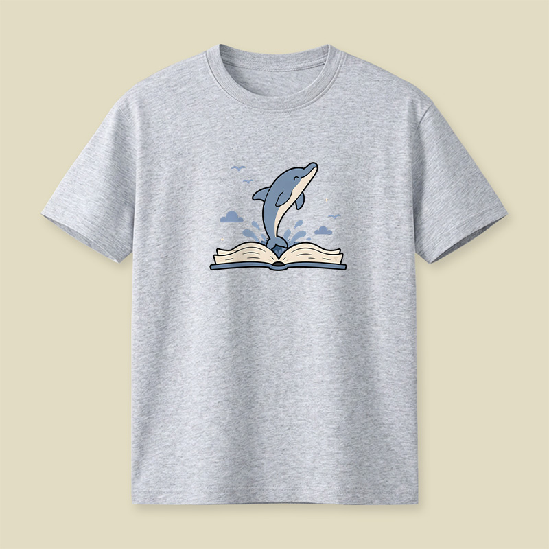 Dolphin Jumping Out Of Book Playful T-Shirt