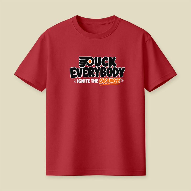 Puck Everybody Ignite The Orange Hockey Playful T-Shirt