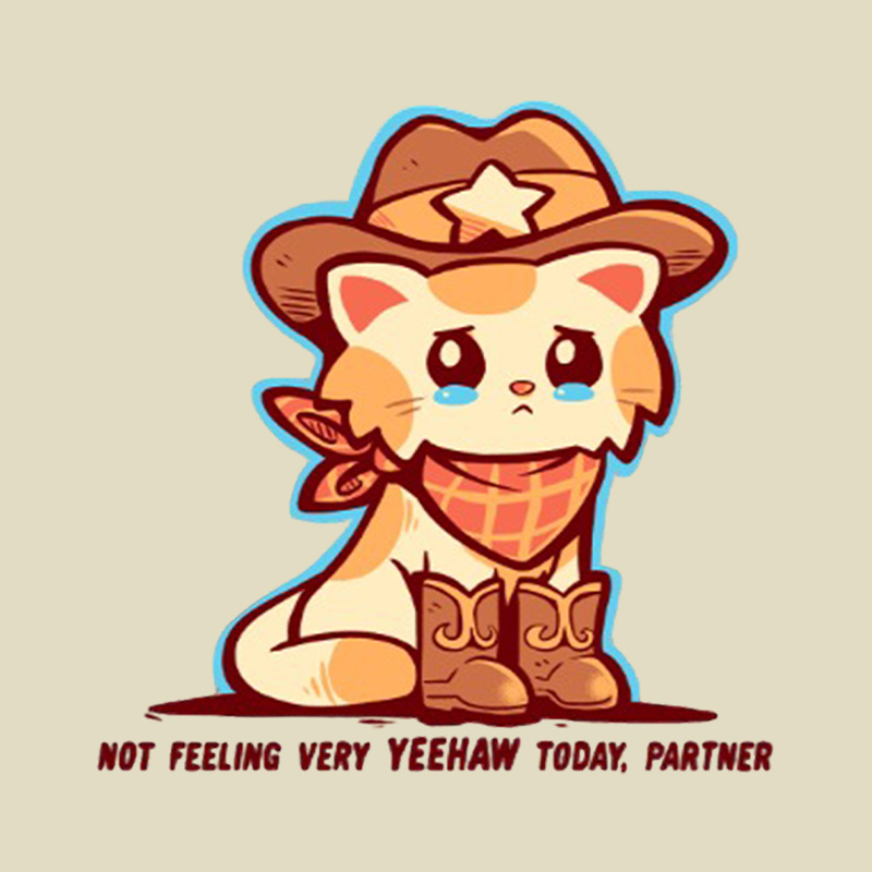 Not Feeling Yeehaw Cowboy Cat Playful T-Shirt