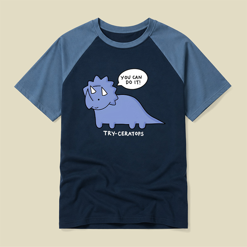 Try-ceratops Raglan T-shirt