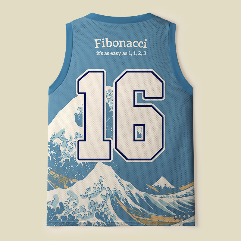 Fibonacci Great Wave Mesh Tank Top