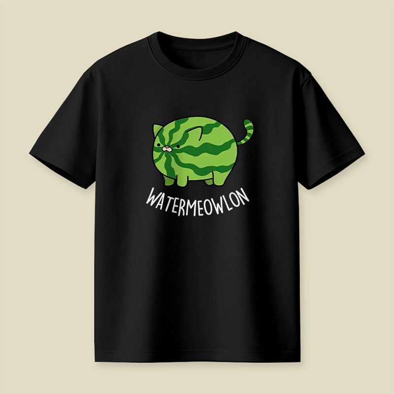 Watermelon Cat Cute Pun Playful T-Shirt