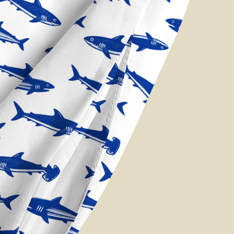 Nautical Blue Shark Stripe Strap Playful Maxi Dress