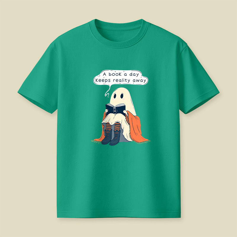 A Book a Day Keeps Reality Away Playful T-Shirt