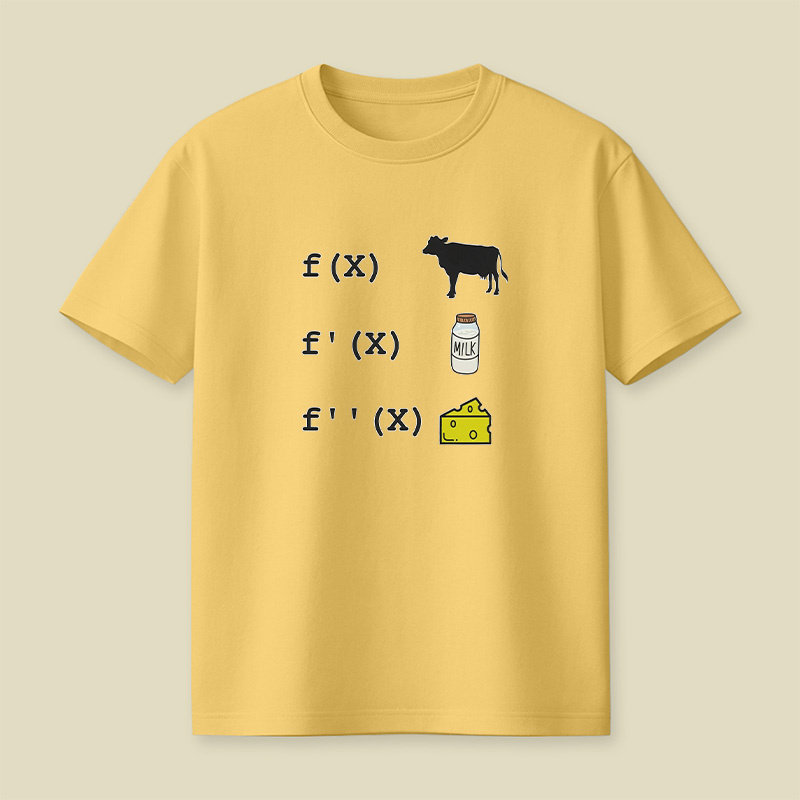 Calculus Derivative Cow Math Pun Playful T-Shirt