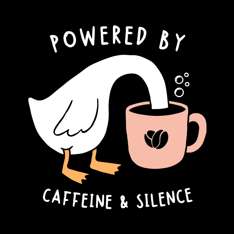 Powered By Caffeine & Silence Playful T-Shirt