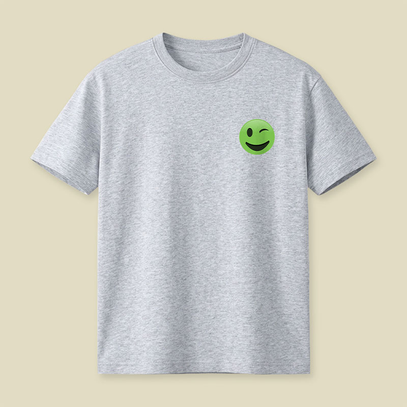 Green Emoji Wink Playful T-Shirt