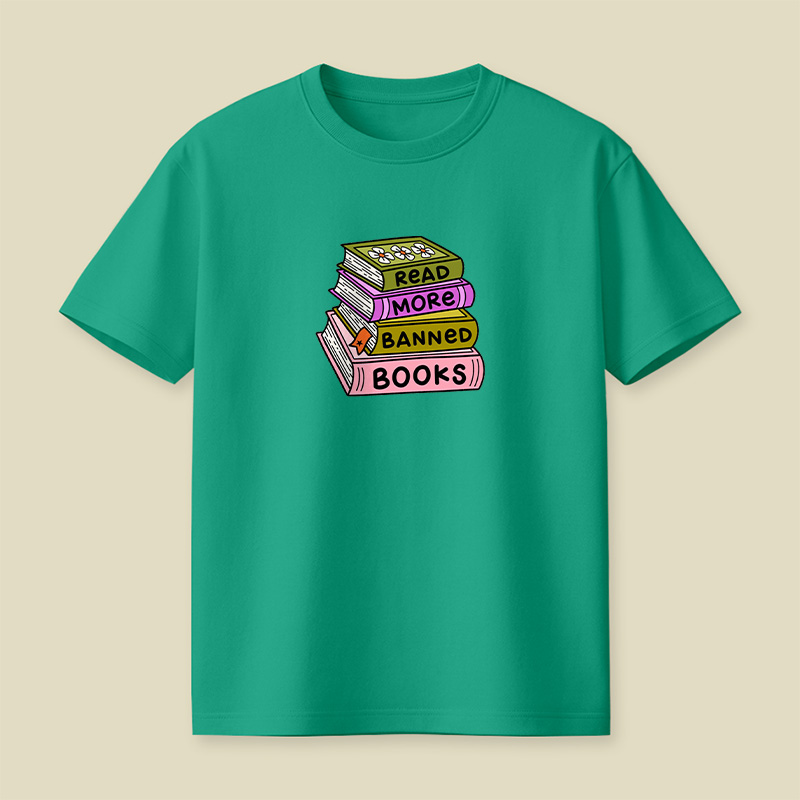 Read More Banned Books Stack Playful T-Shirt