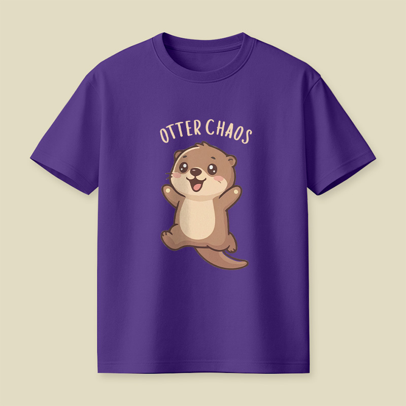 Otter Chaos Happy Otter Cartoon Playful T-Shirt
