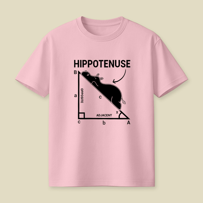 Hippotenuse Hippo Math Pun Playful T-Shirt