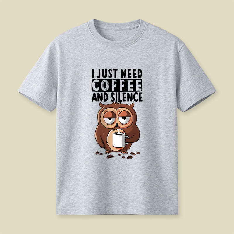 Coffee and Silence Playful T-Shirt
