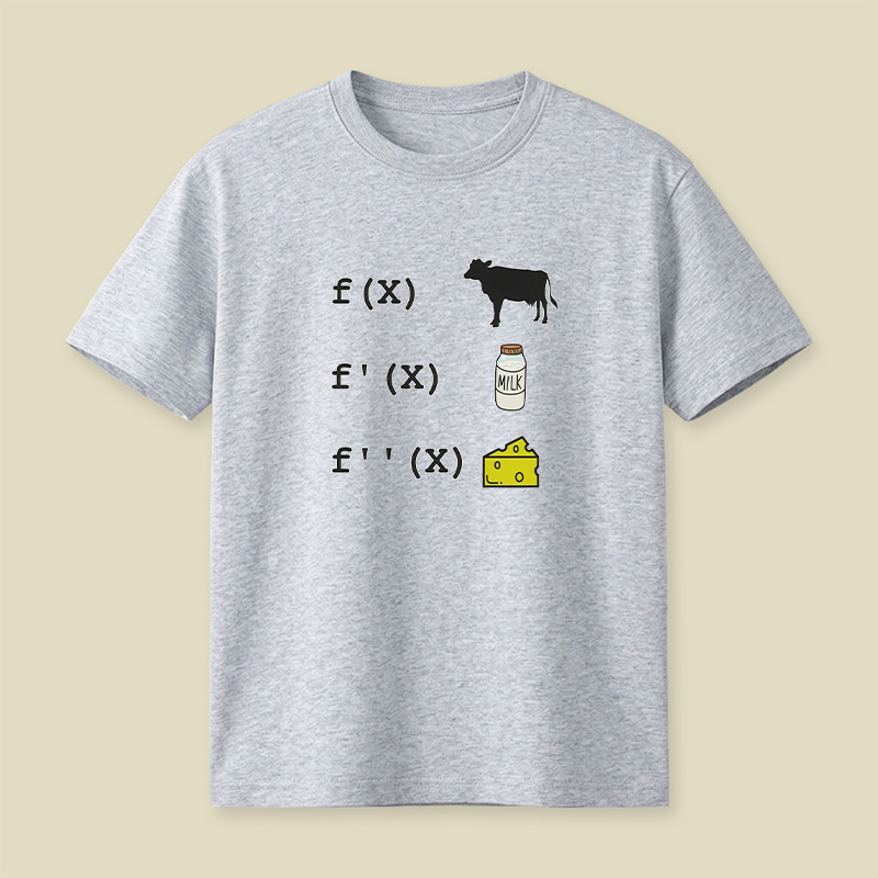 Calculus Derivative Cow Math Pun Playful T-Shirt