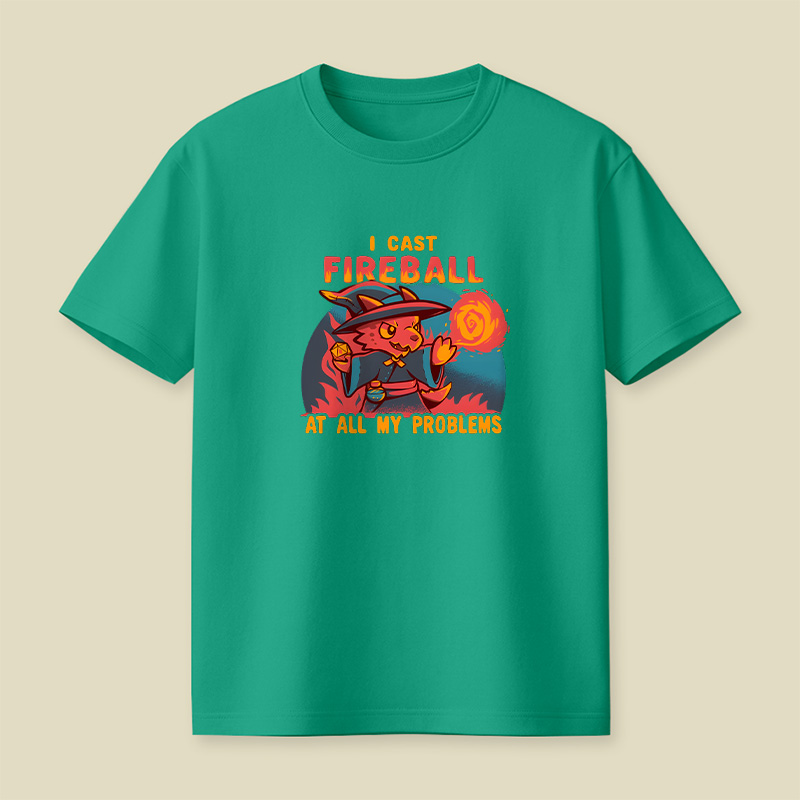 Kobold Wizard I Cast Fireball At My Problems Playful T-Shirt