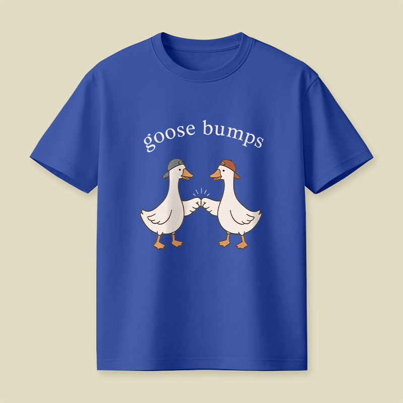 Goosebumps Geese Pun Casual Cap Wearing Playful T-Shirt