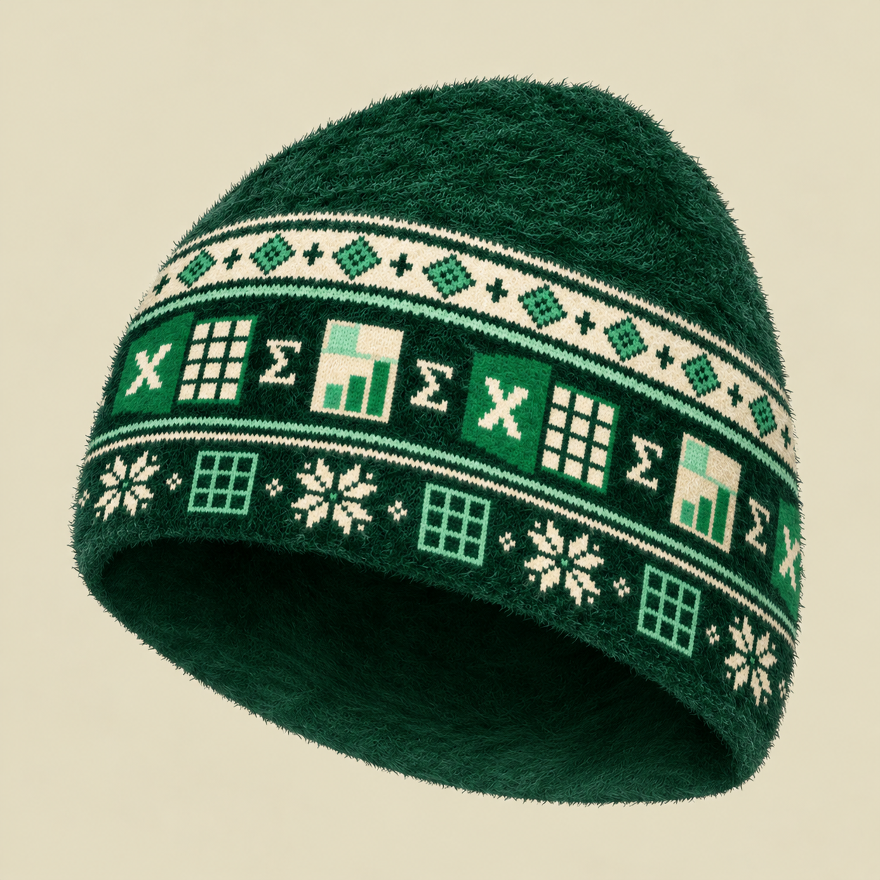 Spreadsheet & Sum Beanie Fuzzy Beanie