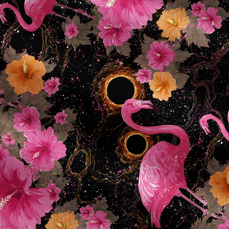 Cosmic Flamingo Playful Maxi Dress