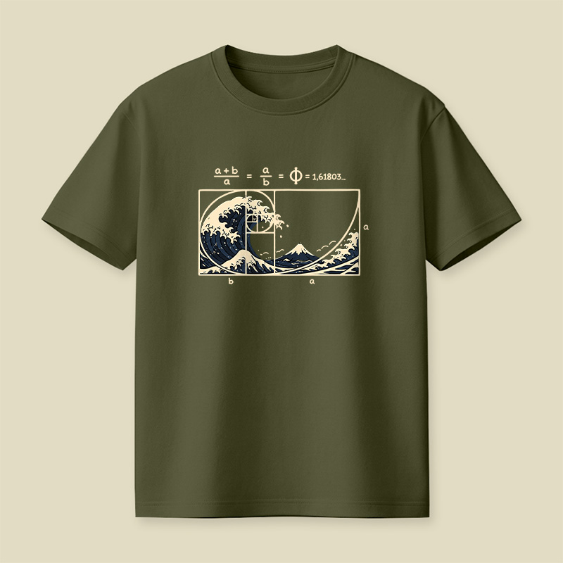 The Great Wave Golden Ratio Math Playful T-Shirt