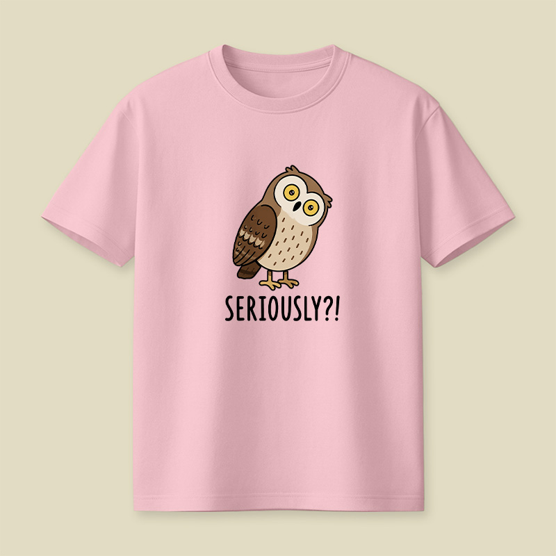 Funny Skeptical Owl Seriously Playful T-Shirt