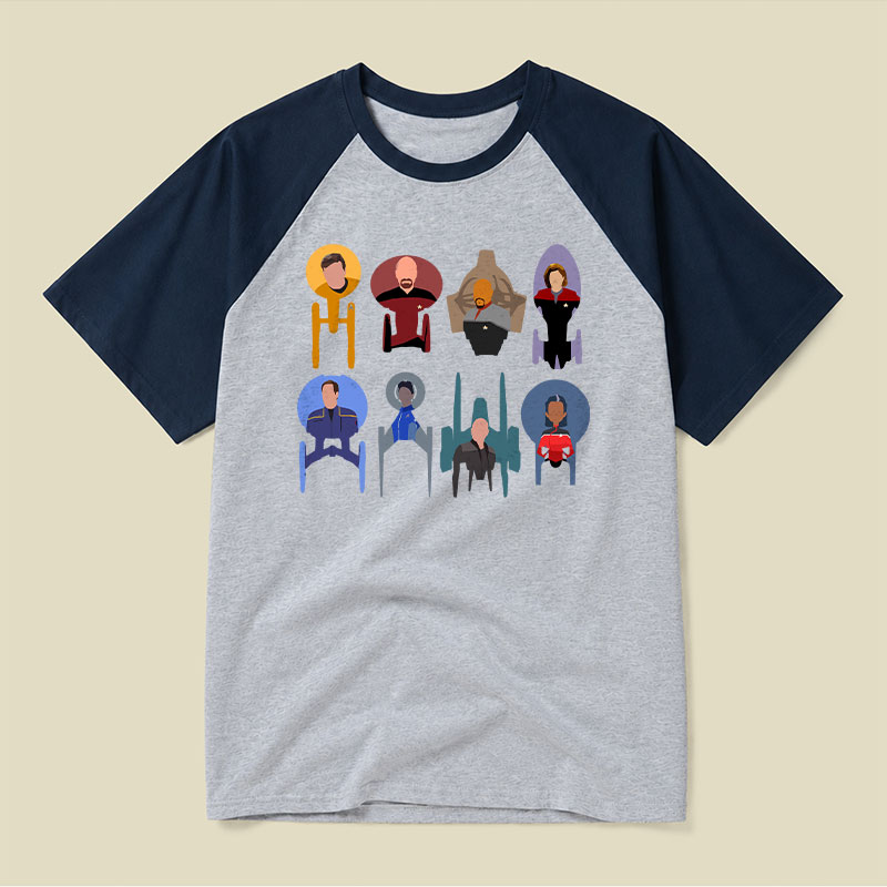 Trek Ships Captains Raglan T-shirt